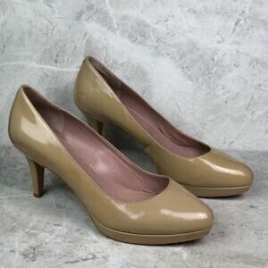 Vince Camuto Desti nude patent leather heels 9.5 tan